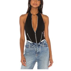 Black zipper bodysuit